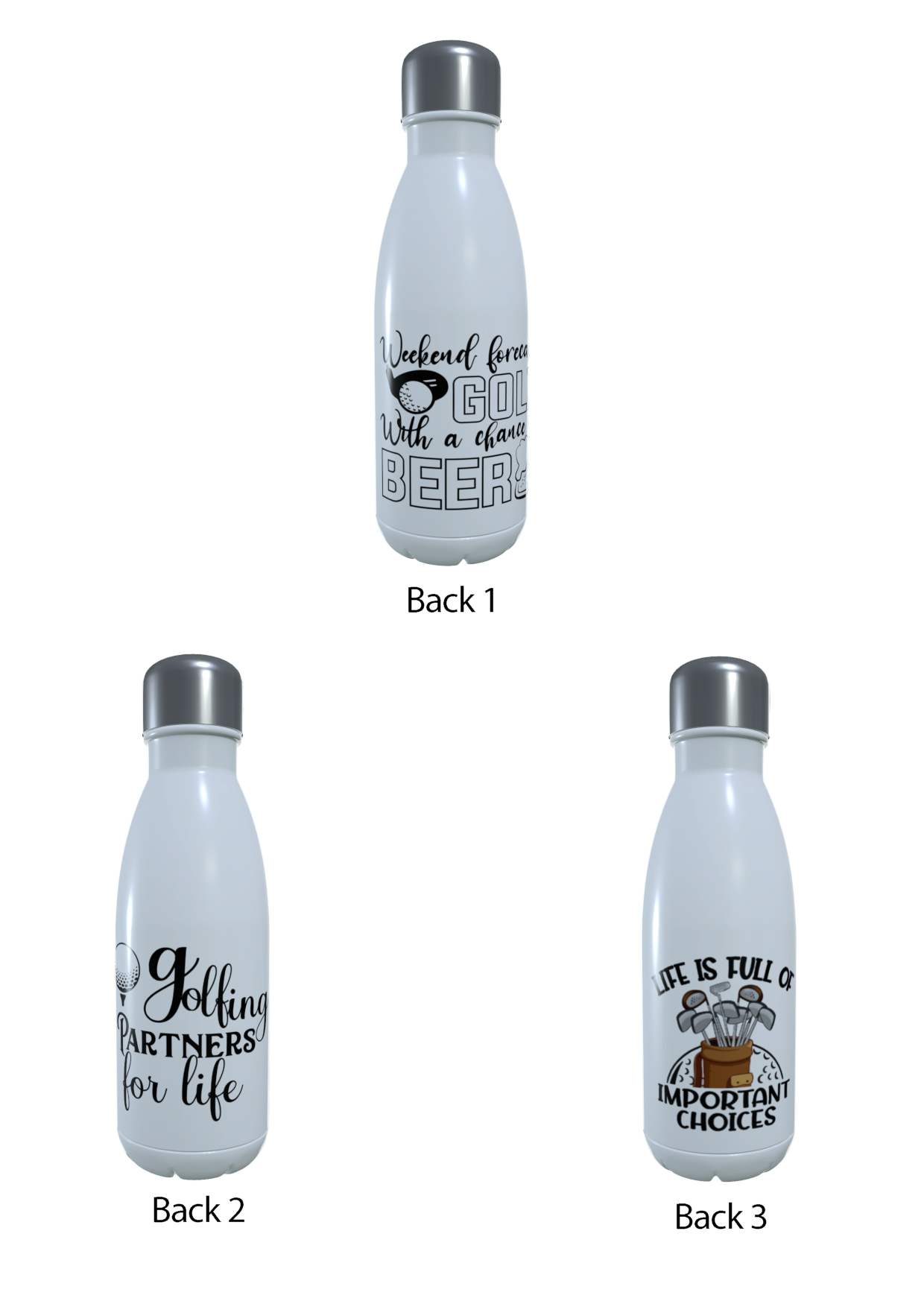 Golf Friends Custom Water Bottle, Personalised Water Bottle